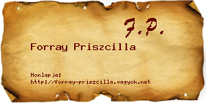 Forray Priszcilla névjegykártya